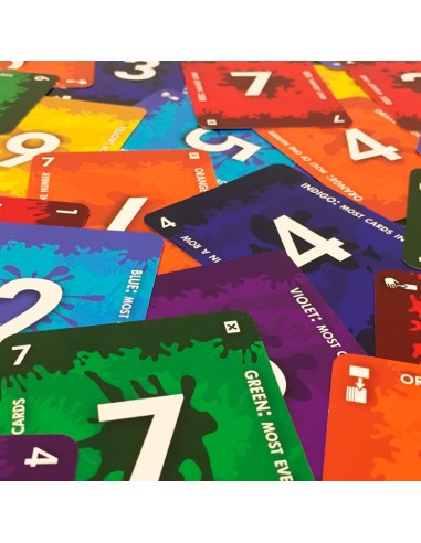 Red7 es un juego familiar de cartas donde si no vas ganando, pierdes. Editado por Tranjis