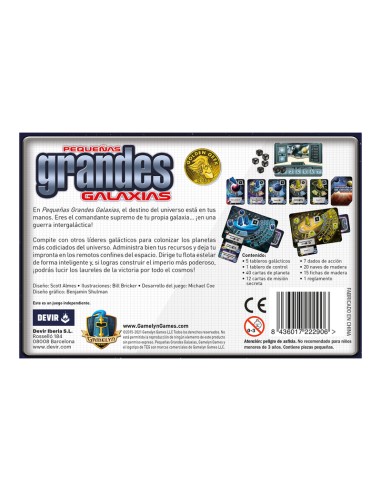 Pequeñas Grandes Galaxias es un juego de gestión de recursos editado por Devir,