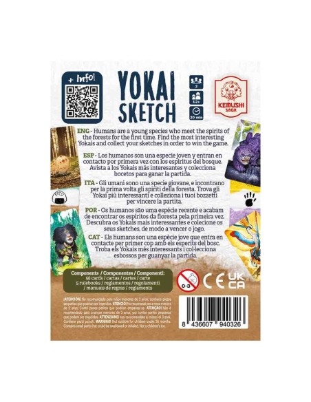 Yokai Sketch es un juego de cartas para dos jugadores de Devir pocket