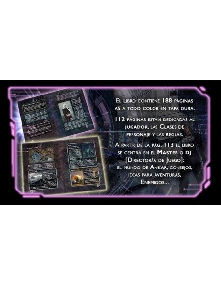 Neón y Acero el Juego de Rol está basado en un futuro postapocaliptico con una estética Ciberpunk.