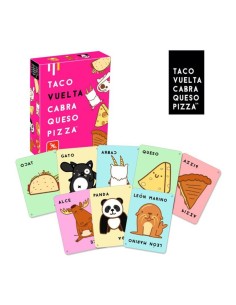 Taco Vuelta Cabra Queso Pizza es un divertido juego de cartas distribuido por Lúdilo. 2