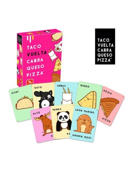 Taco Vuelta Cabra Queso Pizza es un divertido juego de cartas distribuido por Lúdilo.
