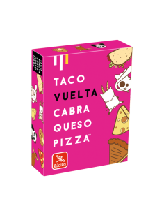 Taco Vuelta Cabra Queso Pizza es un divertido juego de cartas distribuido por Lúdilo.