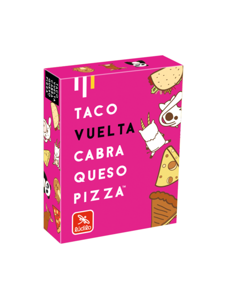 Taco Vuelta Cabra Queso Pizza es un divertido juego de cartas distribuido por Lúdilo.