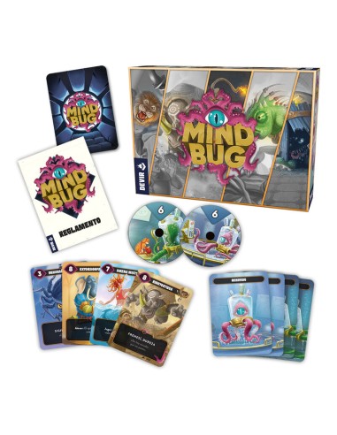 Mindbug es un divertido juego de cartas para 2 jugadores, distribuido por Devir.