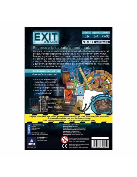 Exit el Regreso a la Cabaña Abandonada es un juego de escape room editado por Devir.