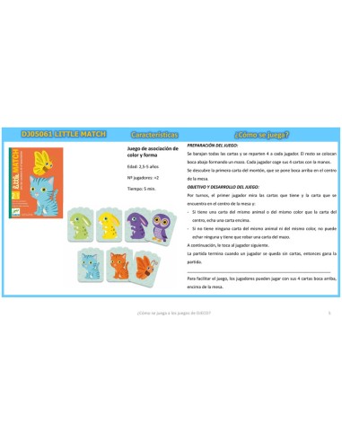 Little Match es un juego de asociación a partir de 2 años, editado por Djeco.