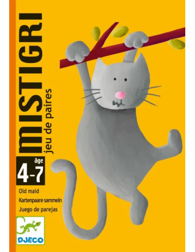 Mistrigri es un juego clásico de cartas para niños. Editado por Djeco.