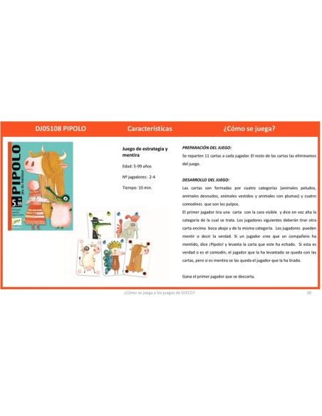 Pipolo es una preciosa versión del juego de El Mentiroso, editada por Djeco.