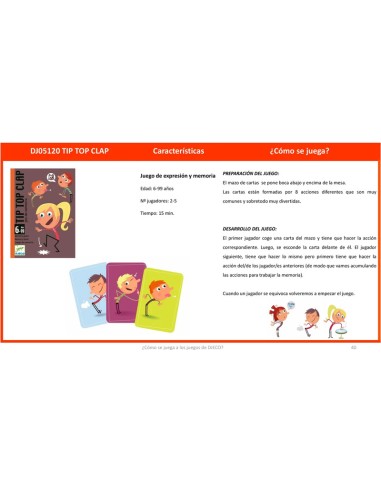 Tip Top Clap es un divertido juego familiar de memoria editado por Djeco.