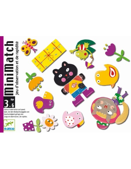 Minimatch es un juego de observación y rapidez para los más pequeños. Editado por Djeco.