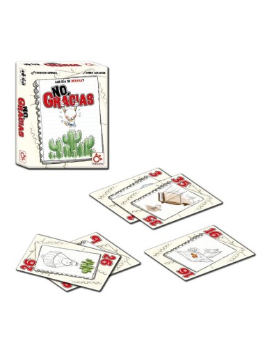 No, Gracias es un divertido juego de mesa de 3 a 7 jugadores distribuido por Mercurio.