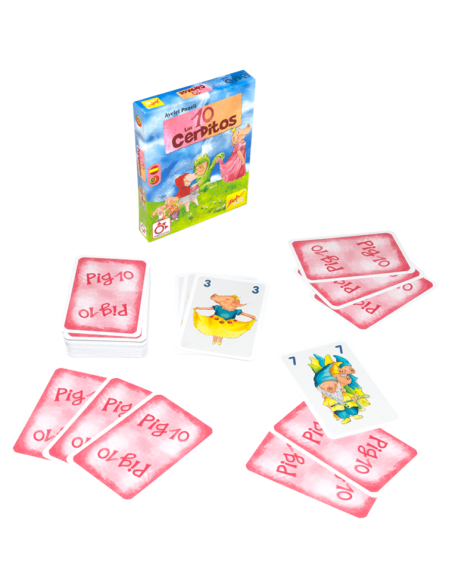 Los 10 Cerditos es un divertido juego de cartas para niños distribuido por Mercurio.