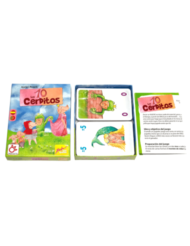 Los 10 Cerditos es un divertido juego de cartas para niños distribuido por Mercurio.