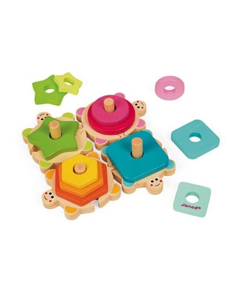 Tortugas apilables  Wood es un juego de habilidad a partir de 18 meses, fabricado por Janod.