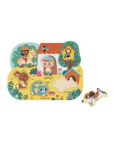 Puzzle encajable en el campo, es un precioso puzzle de madera fabricado por Janod. 2