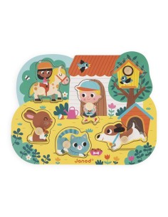 Puzzle encajable en el campo, es un precioso puzzle de madera fabricado por Janod.