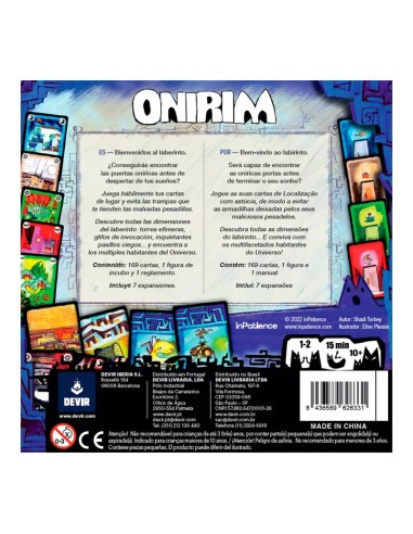 Onirim es un juego de cartas en solitario. Editado por Devir.
