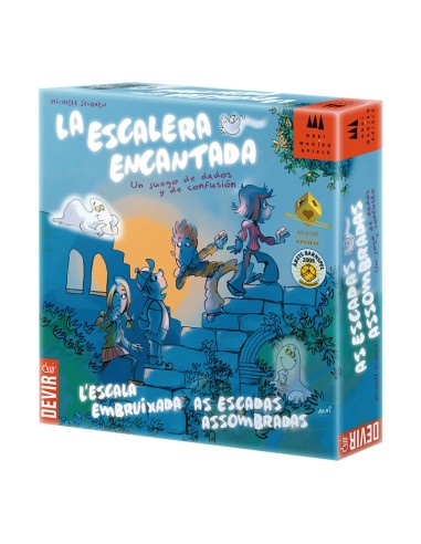 La Escalera encantada es un juego de recorrido y memoria para los más pequeños, editado por Devir.