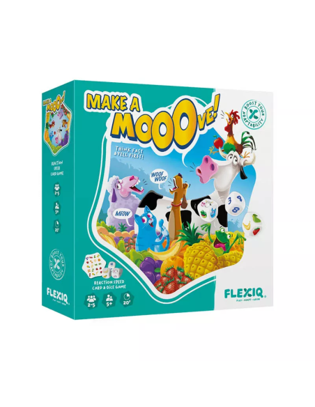 Make a Moove! es un divertido juego de cartas de observación y rapidez editado por FlexiQ.