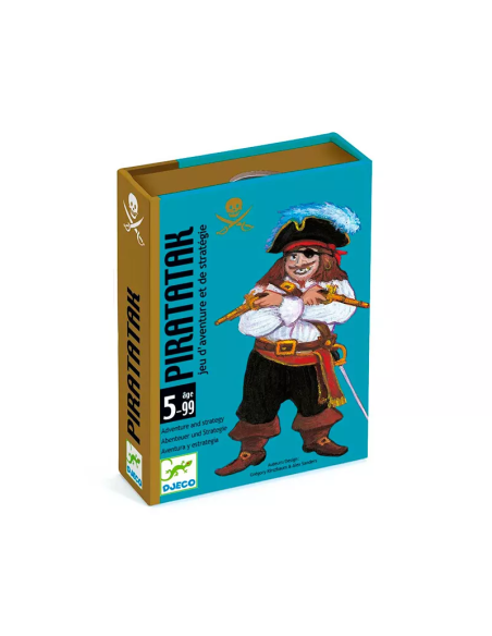 Piratatak es un juego de cartas en el que tienes que ser el primero en construir su barco. Editado por Djeco.