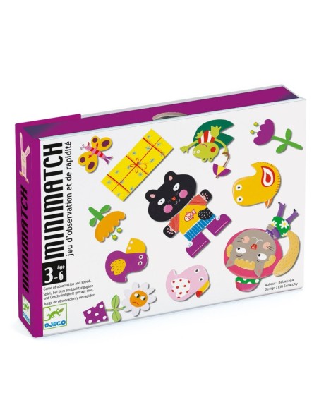 Minimatch es un juego de observación y rapidez para los más pequeños. Editado por Djeco.