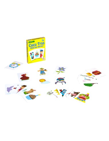 Cucu Tras ¿qué hay detrás? es un original y divertido juego de memoria. Editado por Mercurio.