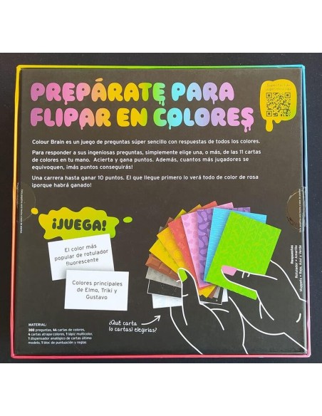 Colour Brain es un juego de preguntas que se responden con cartas de colores.