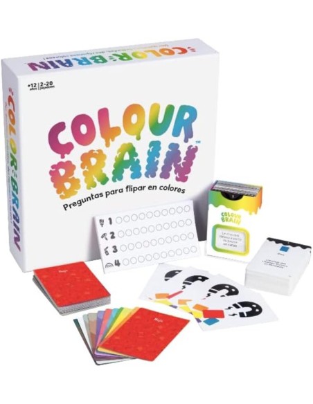 Colour Brain es un juego de preguntas que se responden con cartas de colores.