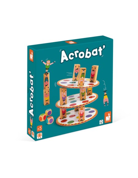 Acrobat es un juego de habilidad para niños a partir de 5 años. Fabricado por Janod.