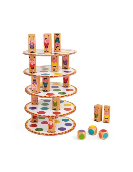 Acrobat es un juego de habilidad para niños a partir de 5 años. Fabricado por Janod.