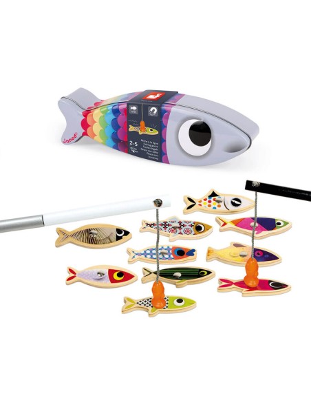 Pesca con caña sardina es un juego de habilidad de la marca Janod.
