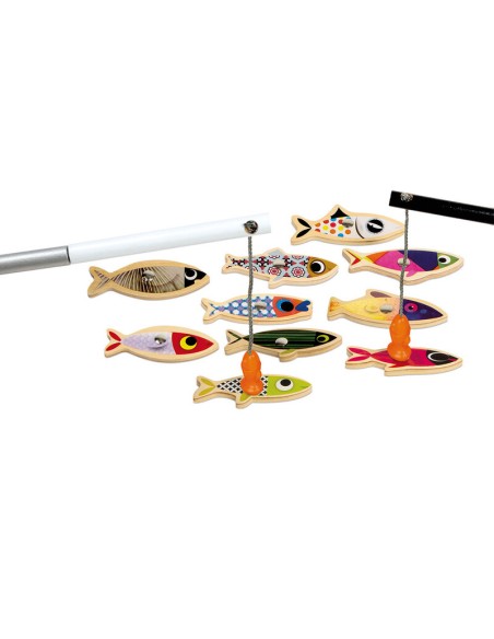 Pesca con caña sardina es un juego de habilidad de la marca Janod.