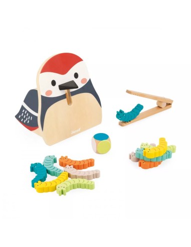 JUEGO DE COLORES PAJARO CARPINTERO Y ORUGA