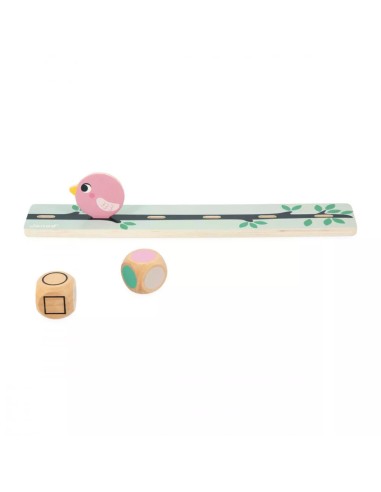 Clasificación de formas, tamaños y colores pájaros es un juego de clasificación de formas de la línea pedagógica de Janod.