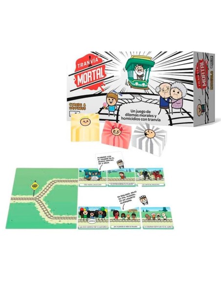 Tranvía Mortal es un juego de tranvías y dilemas morales, distribuido en España por Asmodee.