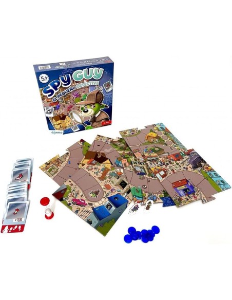 Spy Guy es un juego cooperativo familiar de investigación y deducción. Editado por Trefl.
