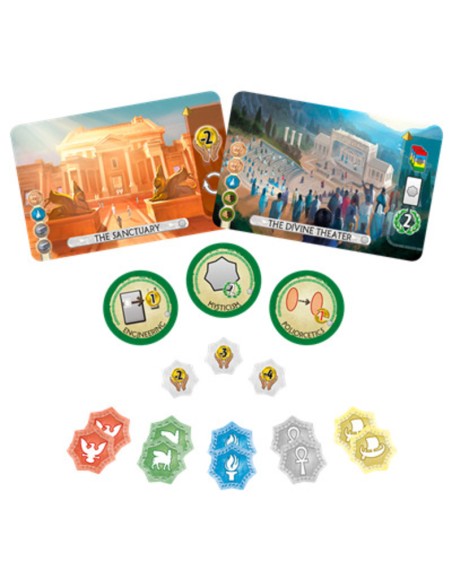 7 Wonders duel Pantheon es una expansión de 7 Wonders Duel.