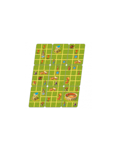 Micro Roma es un juego de cartas con mecánica de losetas. Editado por Cacahuete Games.