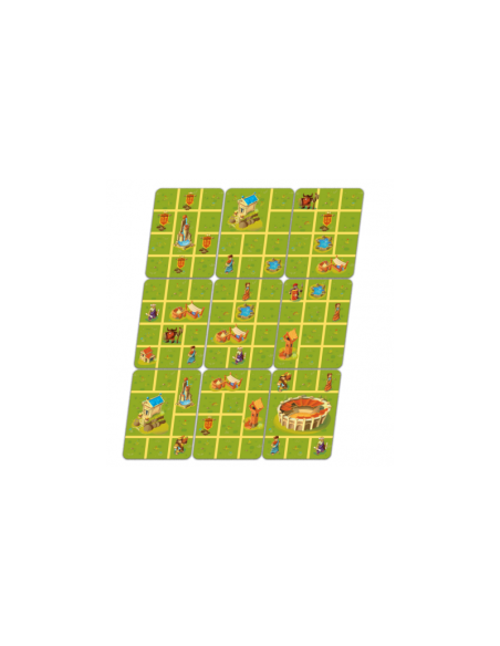 Micro Roma es un juego de cartas con mecánica de losetas. Editado por Cacahuete Games.