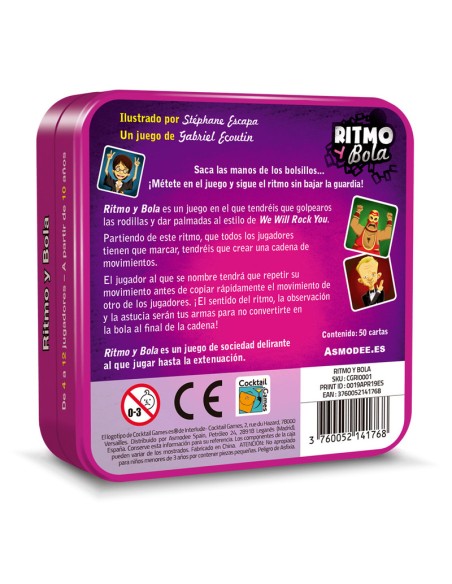 Ritmo y bola es un juego de seguir el ritmo de una canción editado por Asmodee.