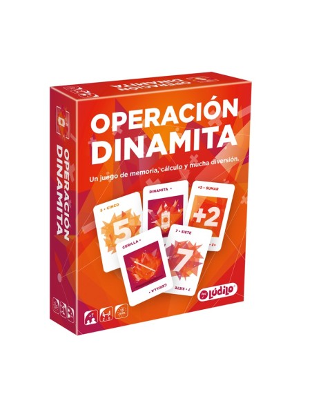 Operación Dinamita es un juego de cartas basado en el cálculo mental y la memoria de la editorial Lúdilo