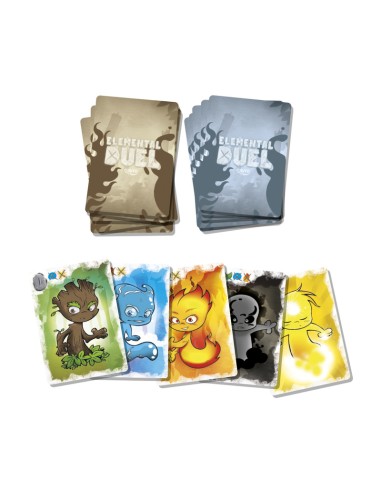 Elemental duel es un juego de cartas para dos jugadores que supone un reto mental. Editado por Cayro.