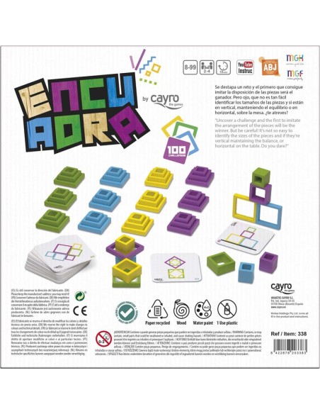 Encuadra es un juego de lógica y habilidad de la marca Cayro.