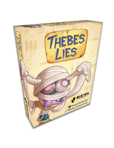 Thebes Lies es un juego de cartas basado en el tradicional juego del mentiroso. Editado por Ibeyis Games.