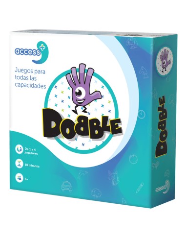 Dobble Acces+ es una adaptación del juego Dobble para personas con algún tipo de trastorno cognitivo. De la editorial Zygomatic.