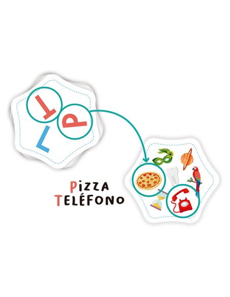 Enlaza letras es un divertido juego familiar de rapidez y vocabulario. Editado por FlexiQ.