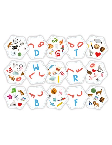 Enlaza letras es un divertido juego familiar de rapidez y vocabulario. Editado por FlexiQ.