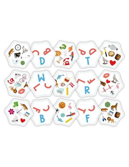 Enlaza letras es un divertido juego familiar de rapidez y vocabulario. Editado por FlexiQ.