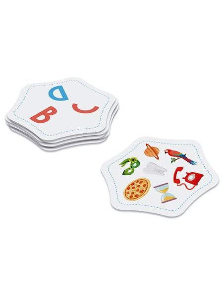 Enlaza letras es un divertido juego familiar de rapidez y vocabulario. Editado por FlexiQ.